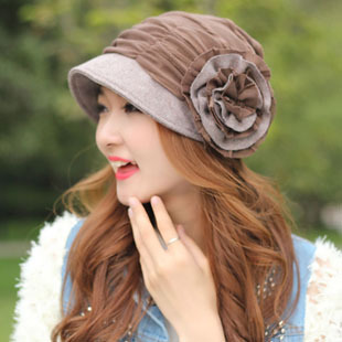 Spring and autumn personality flower small brim hat fashion hat sz