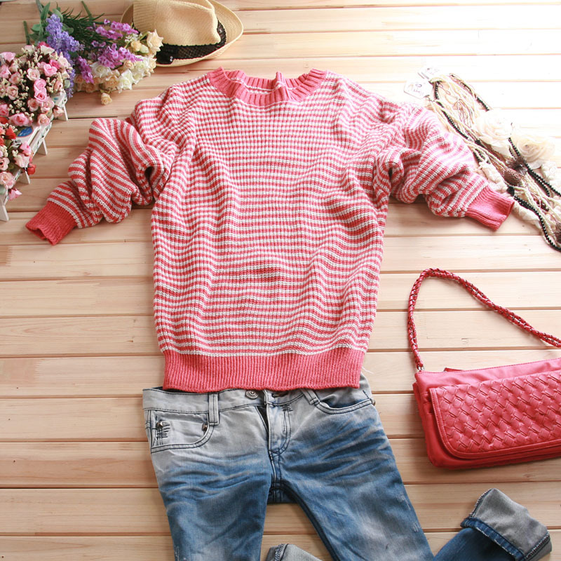spring and autumn  plus size loose pullover medium-long  long-sleeve sweater sweatercoat