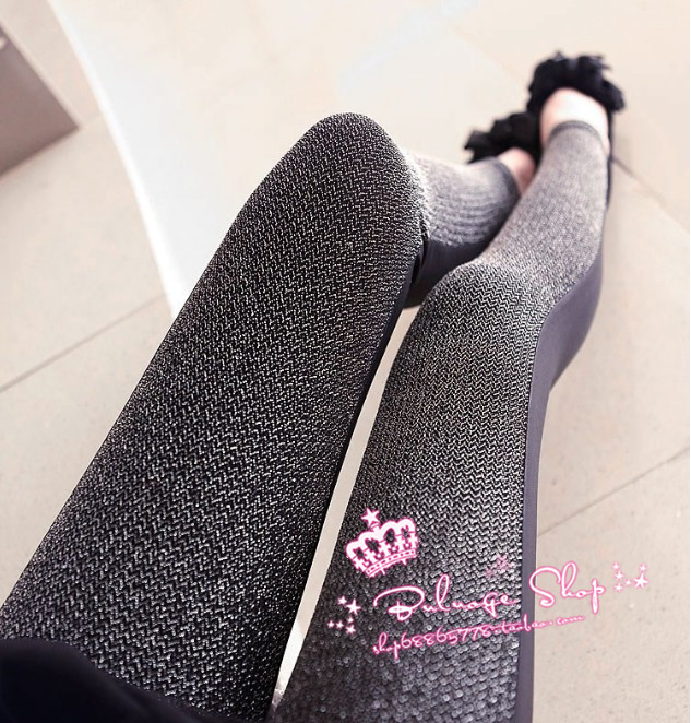 Spring and autumn silk faux leather patchwork women's personalized elastic legging women's