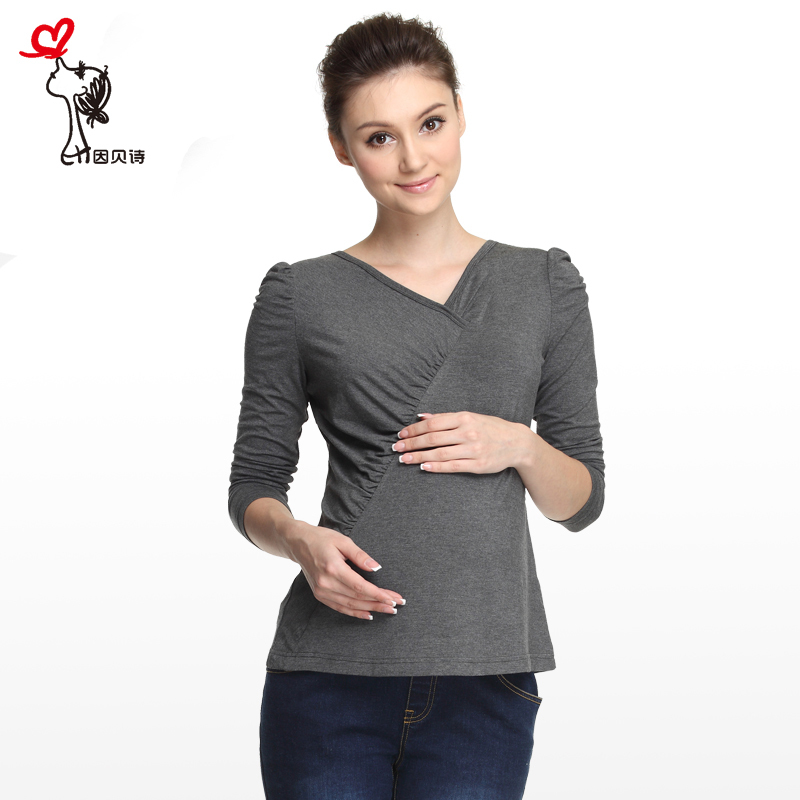 Spring and autumn thickening maternity basic shirt maternity basic top long-sleeve T-shirt maternity clothing winter top