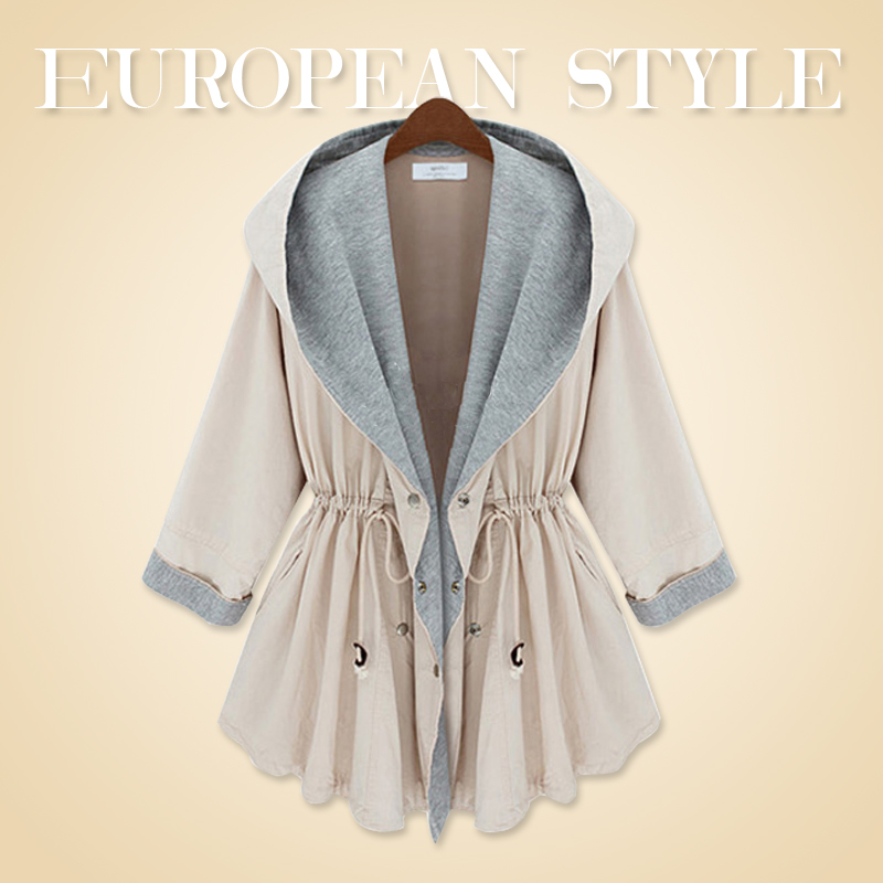 Spring and autumn thin p105 skirt with a hood trench knitted maghreb female outerwear