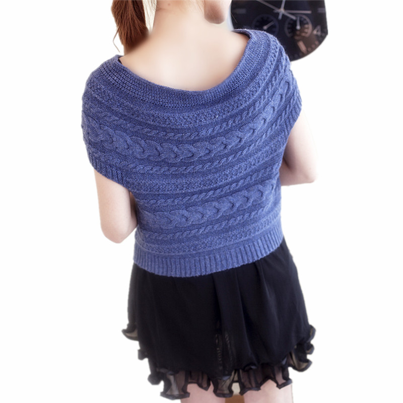 Spring and autumn women's short design cashmere knitted shrug sweater outerwear women's small cape