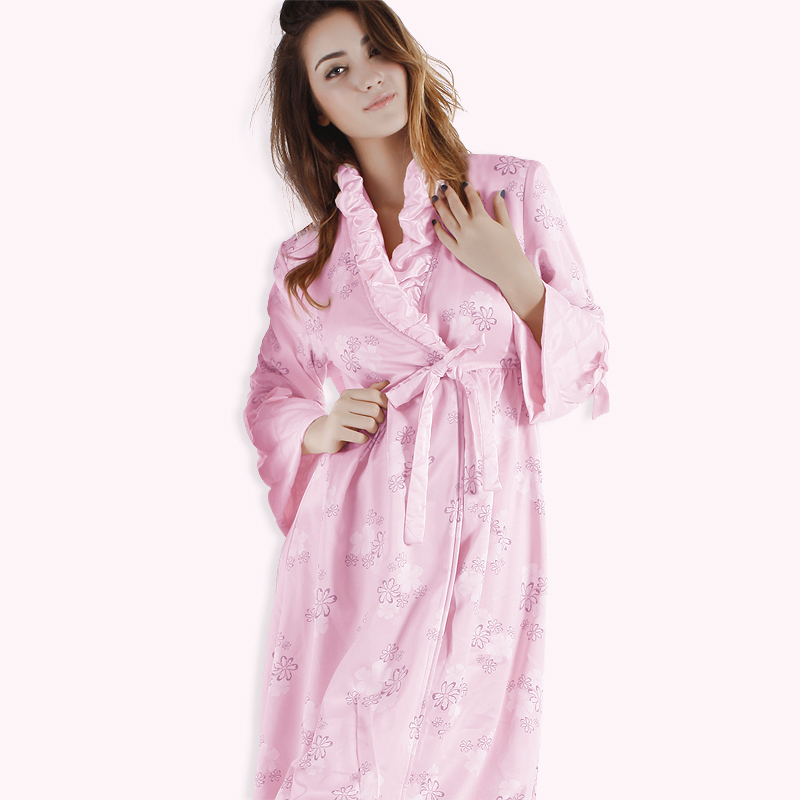 Spring and autumn women's thermal sleepwear double layer coral fleece robe coral fleece sleepwear lounge 0056