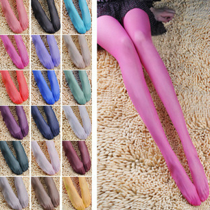 Spring and summer candy color thin pantyhose multicolour Core-spun Yarn stockings
