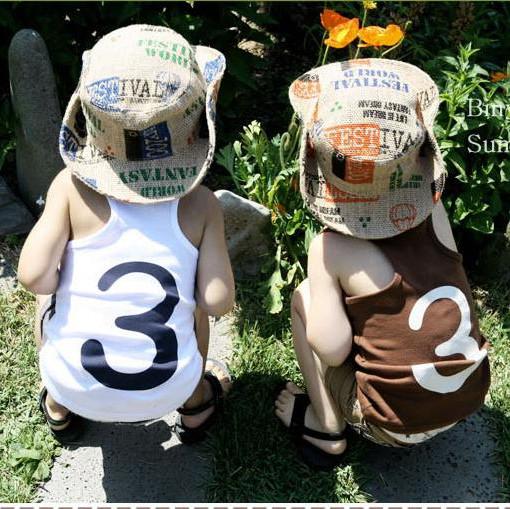 spring and summer child short-sleeve T-shirt sleeveless T-shirt girl female child boy male child tank