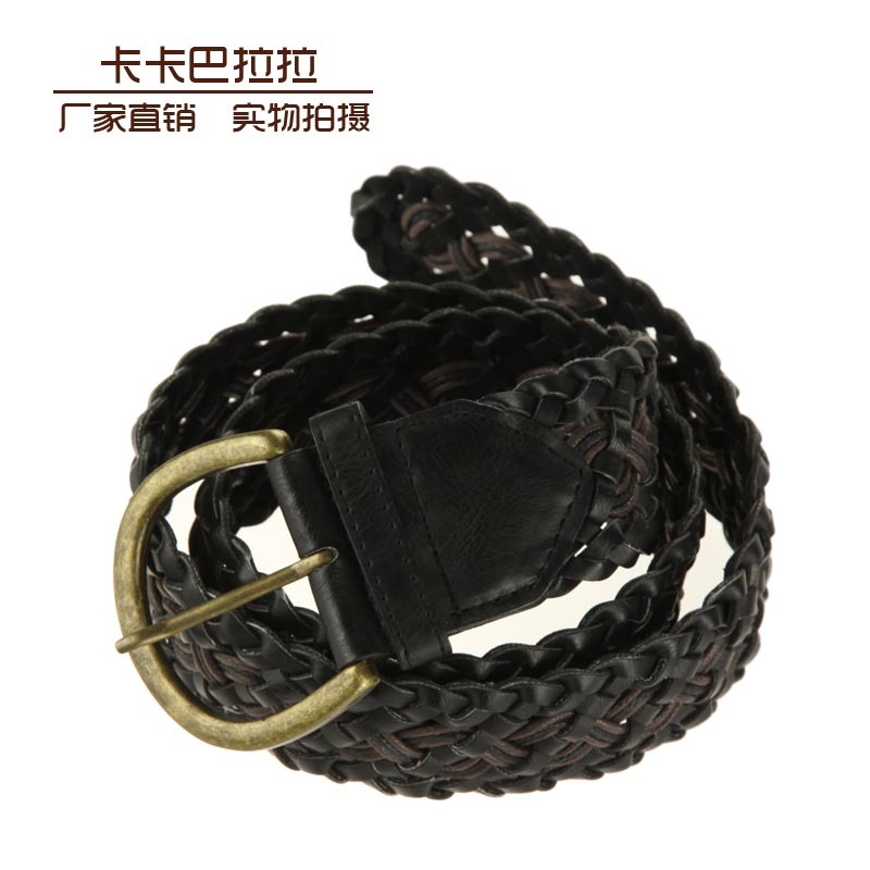 Spring and summer fashion all-match knitted leather strap belt cummerbund