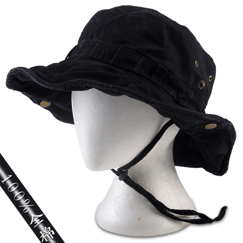 Spring and summer hat 100% large casual cotton bucket hat outdoor hiking cap