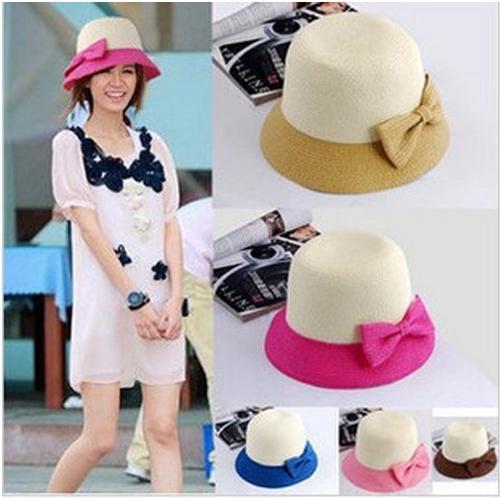 Spring and summer hat elegant women's strawhat fedoras straw braid hat sunbonnet