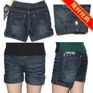 Spring and summer hot-selling fashion roll up hem shorts female plus size elastic denim shorts 2015