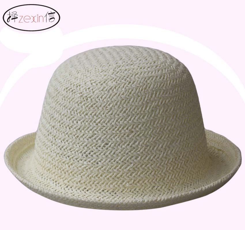 Spring and summer hot-selling simple all-match strawhat straw braid small fedoras