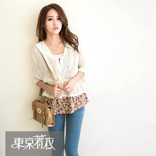 Spring and summer new arrival 5.9 115 clothing fashion with a hood drawstring chiffon cardigan 2028364