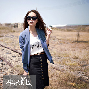 Spring and summer new arrival 5.9 115 givlie solid color open front gauze outerwear 2030295