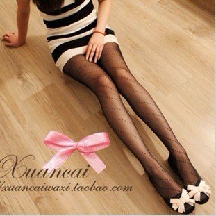 Spring and summer of 2012, sexy oblique point jacquard pants stockings Korea pantyhose child black and white