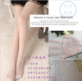 Spring and summer of love peach jacquard pantyhose pattern stockings black sexy pantyhose black and white silk