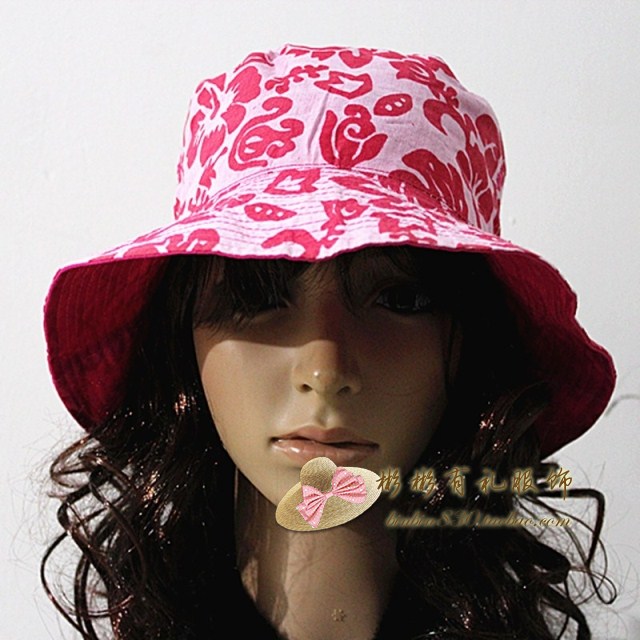 Spring and summer print cotton breathable sweat absorbing sunbonnet female hat anti-uv