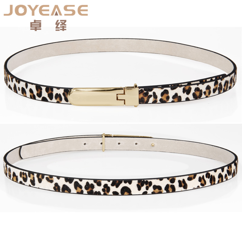 Spring and summer sexy leopard print horsehair women's decoration belt women's genuine leather sweater strap