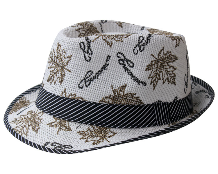 Spring and summer straw braid hat fashion black-and-white slanting stripe tape decoration fedoras fashion cap female hat