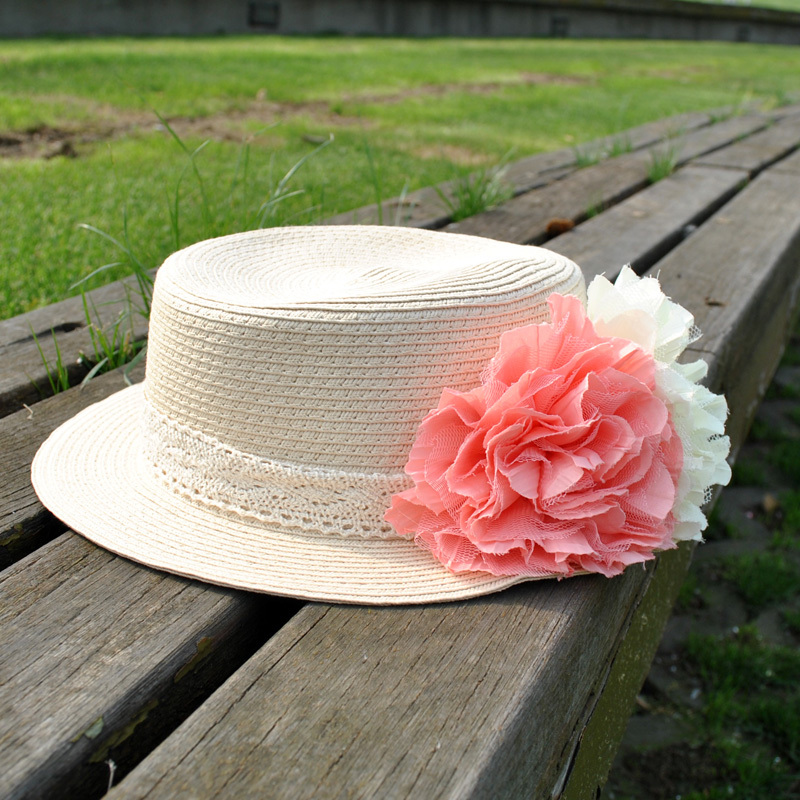 Spring and summer women's bow flat strawhat fedoras flower fashion cap sunbonnet
