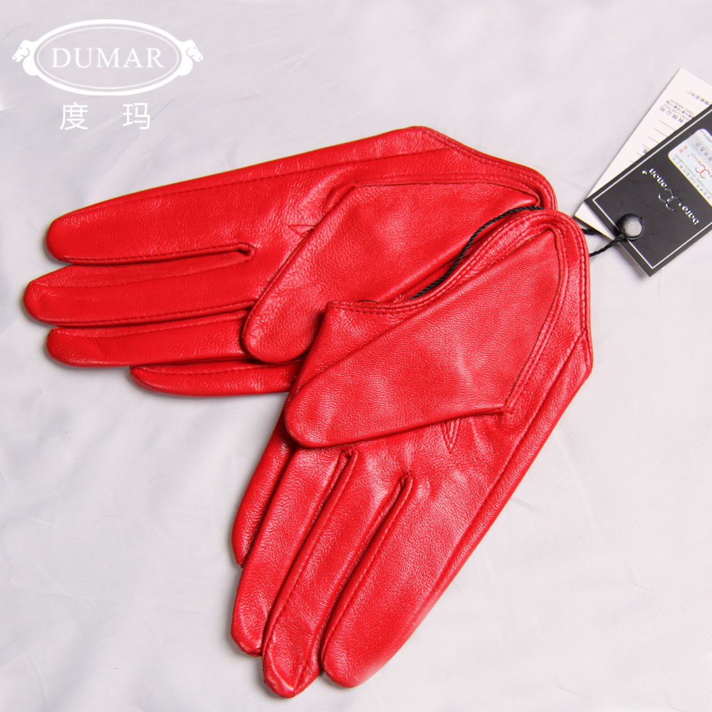 Spring and summer women's short design suede gloves classic female genuine leather gloves thin st0101