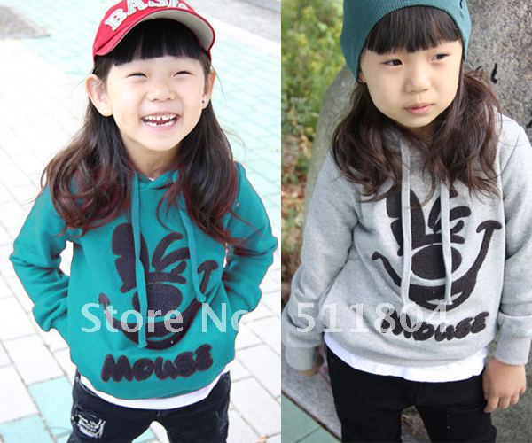 Spring Autumn Children's Clothing Girls Thick Sweatshirt , Kids Gray Hoodies Coat BBN89488