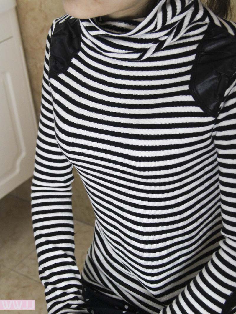Spring autumn slim long-sleeve heap turtleneck stripe sweater basic shirt sweater women