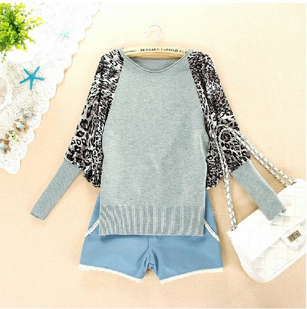 Spring/autumn/winter ladies's sweater fashion,casual style,leopard print, plus size loose shirt,ladies outerwear,C054