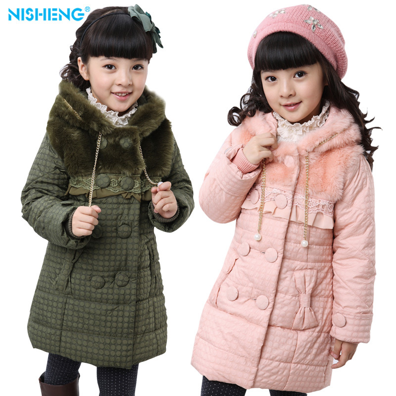 Spring children's clothing female child wadded jacket winter trench outerwear 2013 cotton-padded jacket child cotton-padded