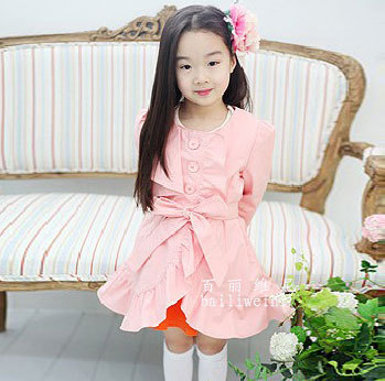 Spring clothing child trench hot-selling outerwear trench dress 7293