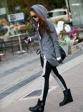 Spring double colorant match faux leather gauze plus size pencil pants ankle length legging trousers female trousers