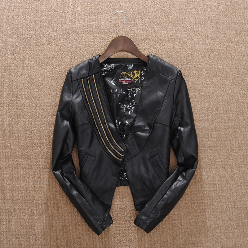 Spring  fashion elegant all-match female PU clothing