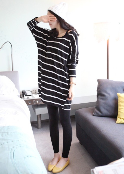 Spring fashion maternity clothing summer maternity t-shirt maternity dress maternity stripe top