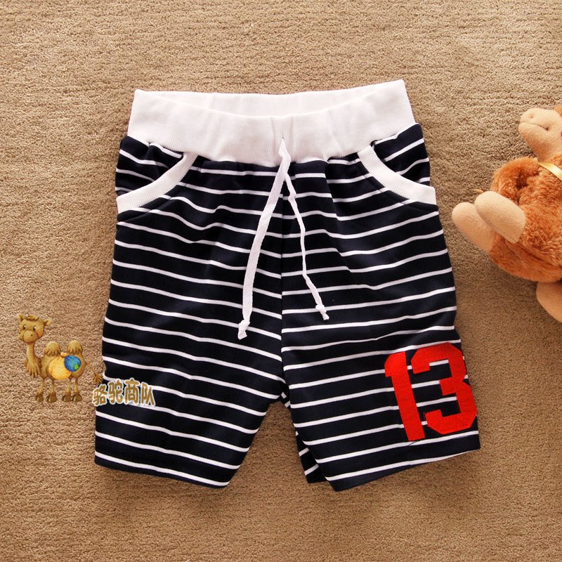 Spring fashion women's stripe applique letter elastic double pocket bandage shorts