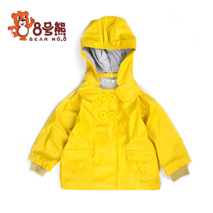 Spring female child outerwear outergarment waterproof windproof double layer thin outerwear baby trench