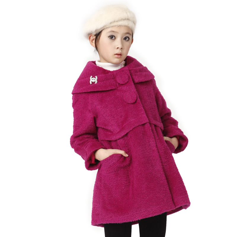 Spring female child woolen outerwear trench 2013 outerwear child women's overcoat