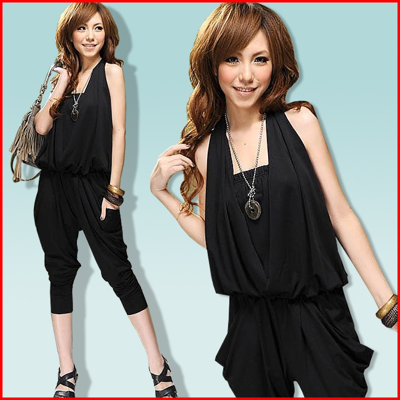 Spring harlan pants jumpsuit 2 Deign V-neck & Hanging neck style plus size jumpsuit FREE SHIPPING