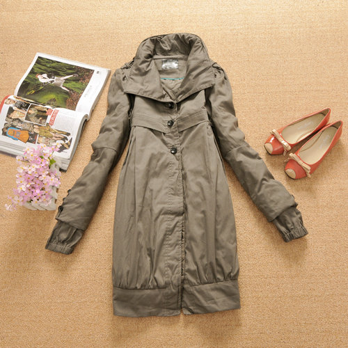 Spring loin 100% medium-long cotton hooded cotton-padded trench loose plus size female 0.7