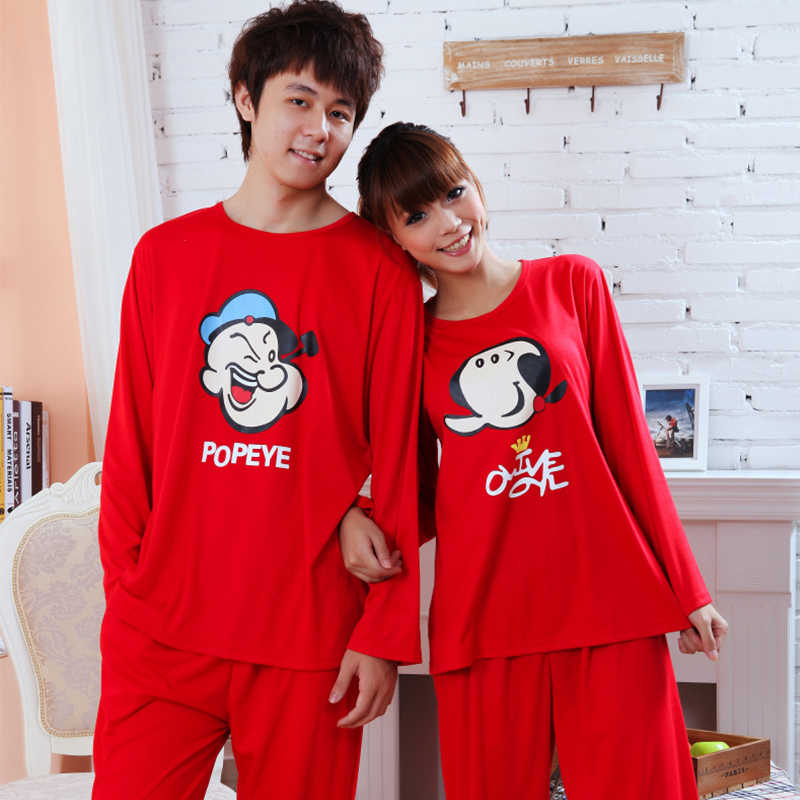 Spring lovers casual sleepwear cartoon POPEYE sistance festive lounge twinset Free delivery