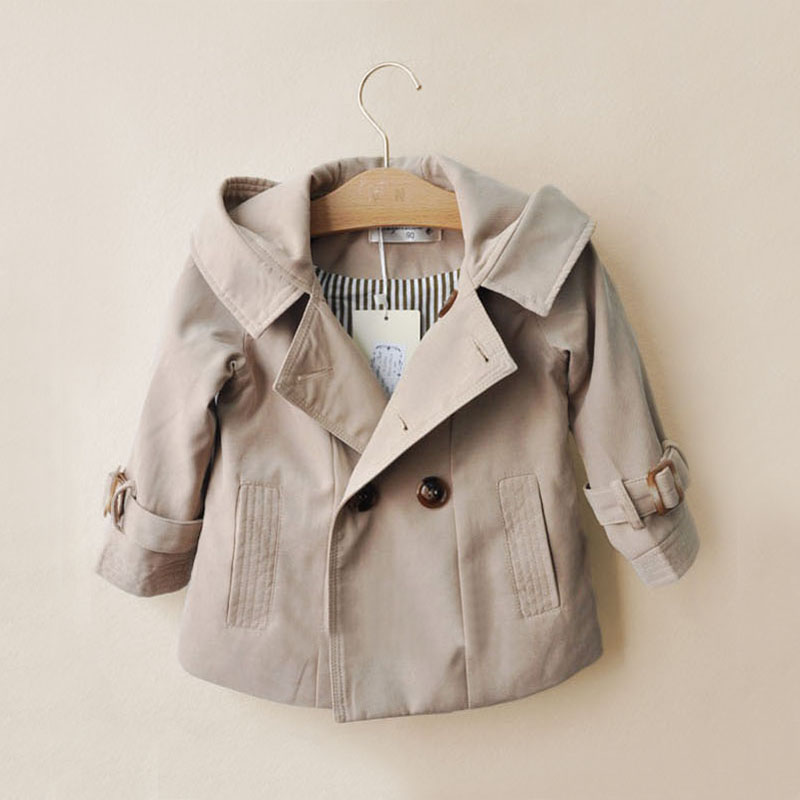 Spring male female child trench double breasted jacket outerwear