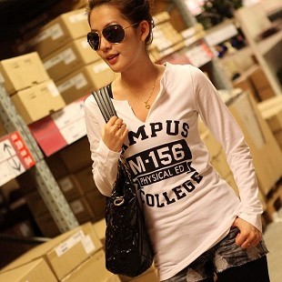 Spring maternity clothing clothes 100% cotton loose letter long-sleeve T-shirt