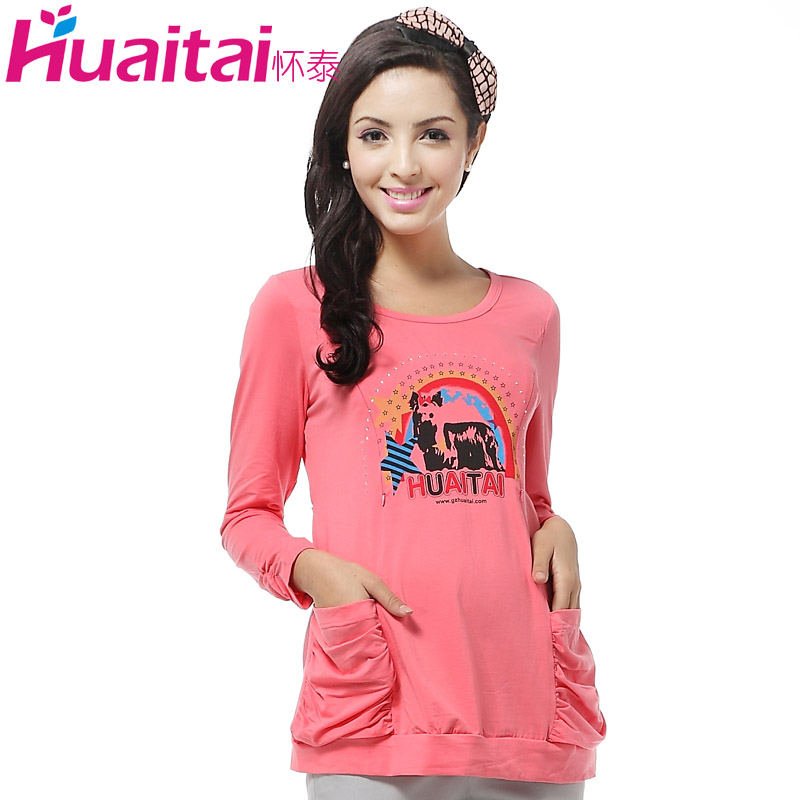 Spring maternity clothing maternity t-shirt maternity top maternity nursing clothes print long-sleeve