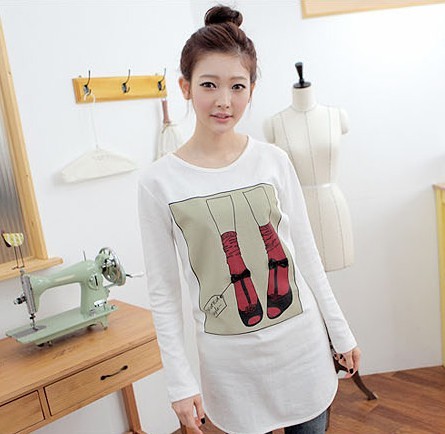 Spring maternity clothing spring print maternity basic shirt long-sleeve T-shirt maternity top