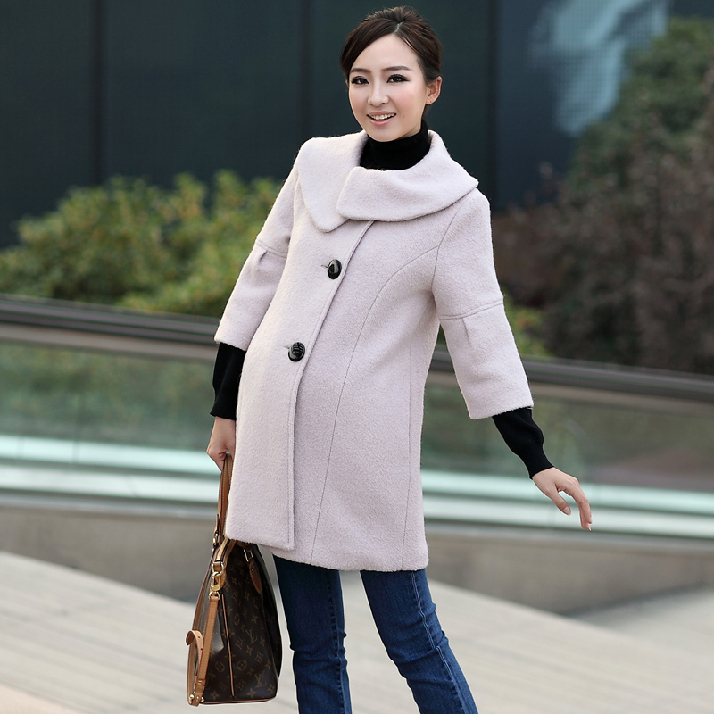 Spring maternity clothing woolen overcoat maternity overcoat maternity outerwear 108822