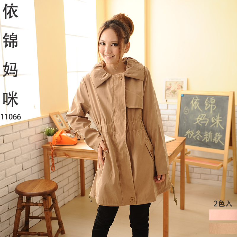 Spring maternity fashion medium-long maternity trench maternity outerwear 11066