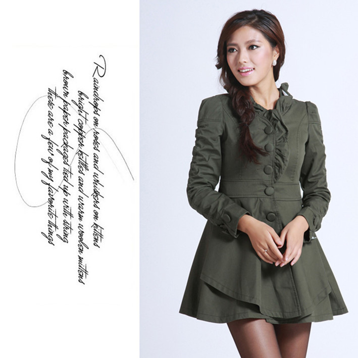 Spring medium-long Women trench female outerwear spring and autumn fashion women's trench 8213-2028-p90