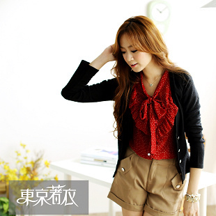 Spring new arrival 4.2 127 mayuki fashion buckle short cotton outerwear 2028275