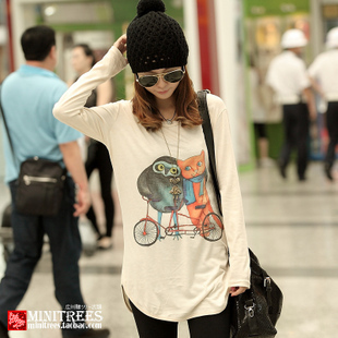 Spring new arrival maternity clothing maternity clothing print slim long design t-shirt maternity top 1311