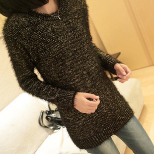 Spring new arrival mohair slim medium-long ubiquitous1 slim thickening sweater outerwear pullover