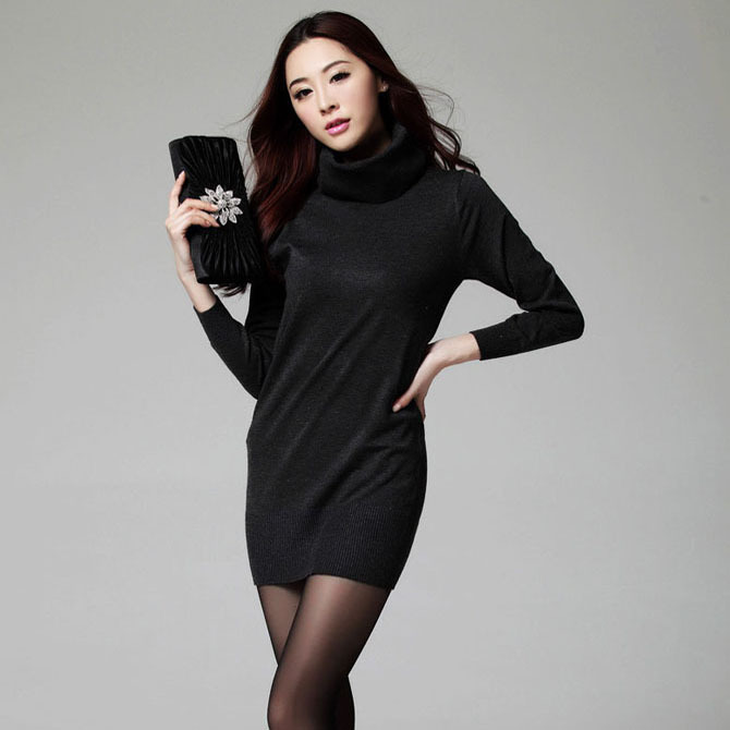 Spring new arrival!Retail+Wholesale!Soild color cashmere sweater pullover sweater dresses for women turtleneck/free size/sr10