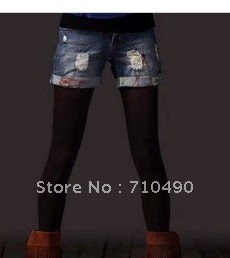 Spring new bull-puncher knickers is torn dark jeans water female trousers boots pants hot pants