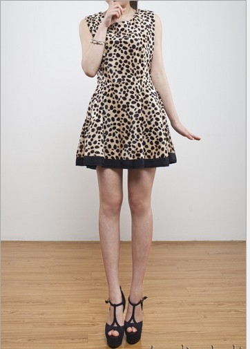 Spring new Korean Slim thin sexy leopard skirt dress